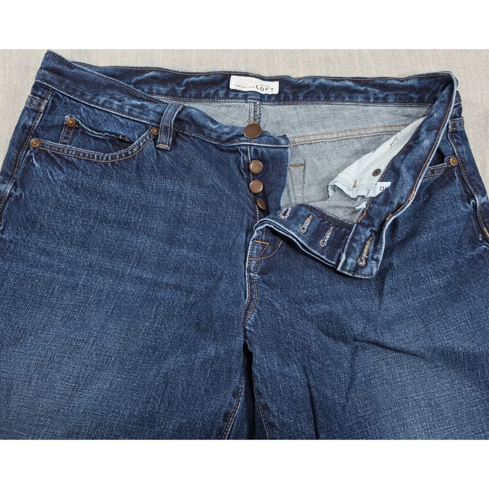 Ann Taylor Loft Boyfriend Jeans Womens 30/10 Blue Good Button Fly Denim